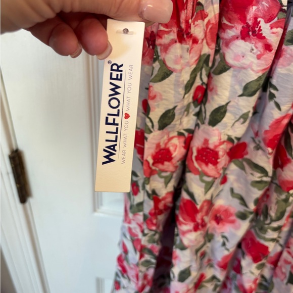 Wallflower Floral Milkmaid Cottagecore Mini Dress NWT Women’s Size XL Roses - Picture 8 of 15